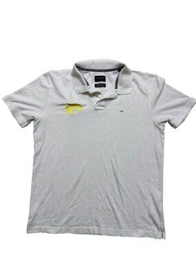 Eden Park Paris Polo Shirt White Pima Cotton Logo Men Large